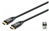 Picture of Manhattan HDMI Cable with Ethernet, 8K@60Hz (Ultra High Speed), 1m (Braided), Male to Male, Black, 4K@120Hz, Ultra HD 4k x 2k, Fully Shielded, Gold Plated Contacts, Lifetime Warranty, Polybag