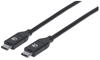 Picture of Manhattan USB-C to USB-C Cable, 2m, Male to Male, 480 Mbps (USB 2.0), 5A (super fast charging), Equivalent to Startech USB2C5C2M, Hi-Speed USB, Black, Lifetime Warranty, Polybag