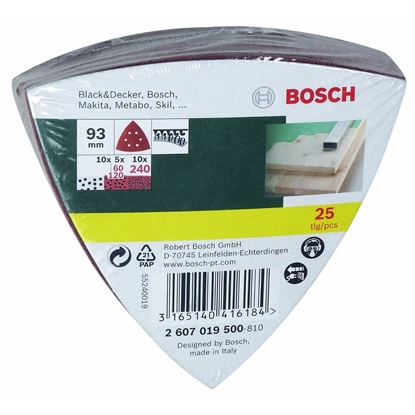 Picture of Bosch 25 Sanding sheets for delta sander grit 60/120/240