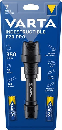 Picture of Varta Indestructible F20 Pro Black Hand flashlight LED