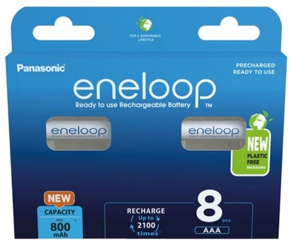 Attēls no Akumulatori 1.2V Eneloop Ni-MH BK-4MCDE/8BE Eco iepakojumā 8 gb.