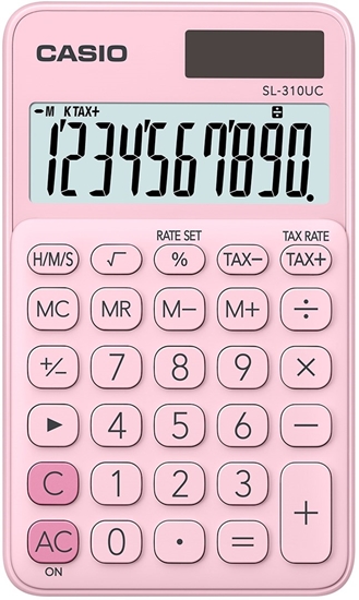 Picture of CASIO CALCULATOR POCKET SL-310UC PK PINK, 10 DIGIT DISPLAY