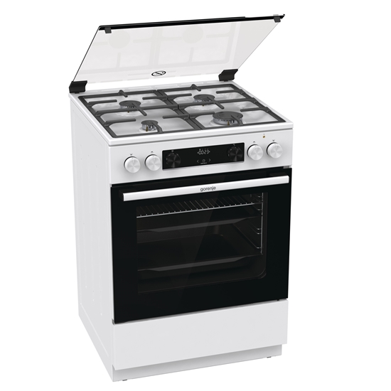 Picture of Gorenje | Cooker | GK6C4WF | Hob type Gas | Oven type Electric | White | Width 60 cm | Grilling | Depth 60 cm | 71 L