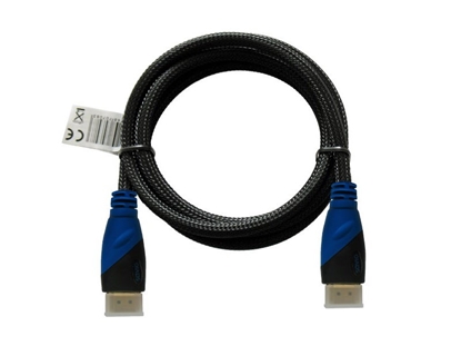 Изображение Kabel HDMI (M) 2m, oplot nylonowy, złote końcówki, v1.4 high speed, ethernet/3D, CL-48