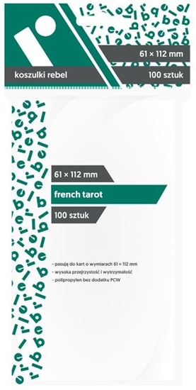 Изображение Koszulki na karty 61x112mm French Tarot 100 sztuk