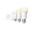 Attēls no Philips Hue White Starter kit: 3 E27 smart bulbs (1100) + dimmer switch