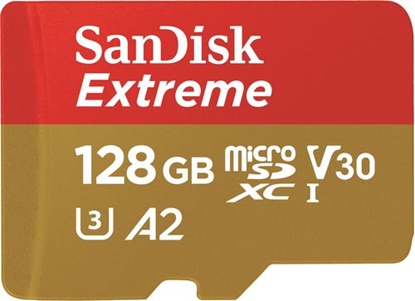 Attēls no SanDisk microSDXC          128GB Extreme A2 C10 V30 UHS-I U3