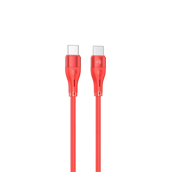 Picture of Tellur Silicone Type-C to Type-C cable PD60W 1m red