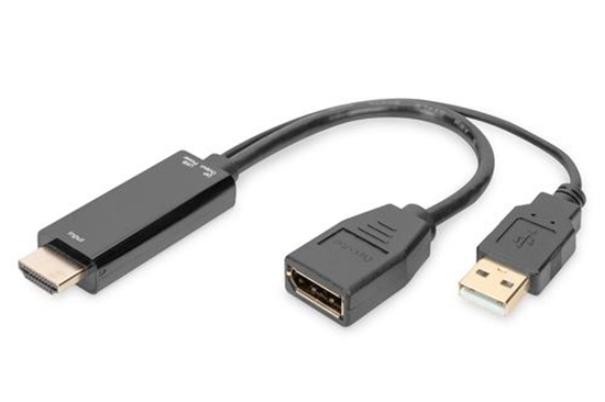 Picture of DIGITUS 4K HDMI Adapter - HDMI auf DisplayPort 0,2m schwarz