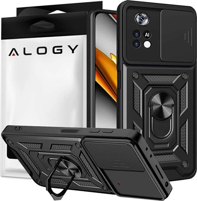 Attēls no Alogy Alogy Etui na telefon Camshield Stand Ring z osłonką na aparat do Xiaomi Poco X4 Pro 5G uniwersalny