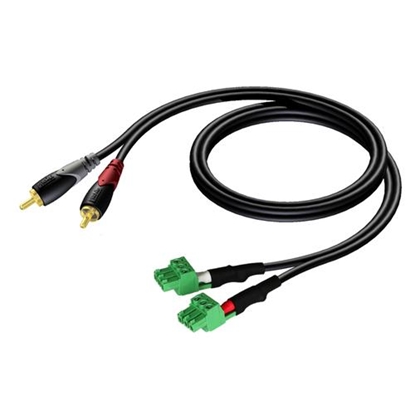 Attēls no AUDAC CLA832 audio cable 1 m 2 x RCA 2 x Terminal Black