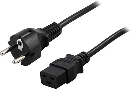 Picture of Deltaco DEL-110T power cable Black 3 m CEE7/7 IEC C19