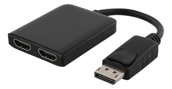 Picture of Deltaco DP-HDMI42 video cable adapter DisplayPort 2 x HDMI Black