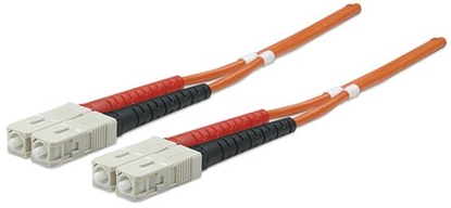 Attēls no Intellinet Fiber Optic Patch Cable, OM2, SC/SC, 2m, Orange, Duplex, Multimode, 50/125 µm, LSZH, Fibre, Lifetime Warranty, Polybag