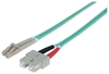 Изображение Intellinet Fiber Optic Patch Cable, OM3, LC/SC, 3m, Aqua, Duplex, Multimode, 50/125 µm, LSZH, Fibre, Lifetime Warranty, Polybag