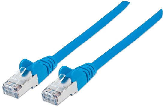 Picture of Intellinet Network Patch Cable, Cat6, 3m, Blue, Copper, S/FTP, LSOH / LSZH, PVC, RJ45, Gold Plated Contacts, Snagless, Booted, Lifetime Warranty, Polybag