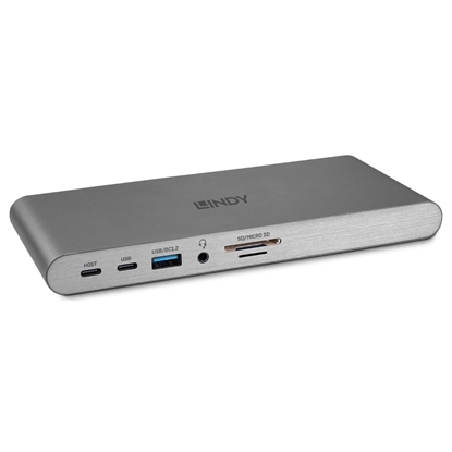 Attēls no Lindy DST-Pro 5K Wired USB 3.2 Gen 1 (3.1 Gen 1) Type-C Silver