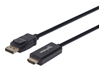 Picture of Manhattan DisplayPort 1.1 to HDMI Cable, 1080p@60Hz, 1m, Male to Male, DP With Latch, Black, Not Bi-Directional, Three Year Warranty, Polybag