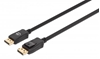 Изображение Manhattan DisplayPort 1.4 Cable, 8K@60hz, 1m, Braided Cable, Male to Male, Equivalent to Startech DP14MM1M, With Latches, Fully Shielded, Black, Lifetime Warranty, Polybag