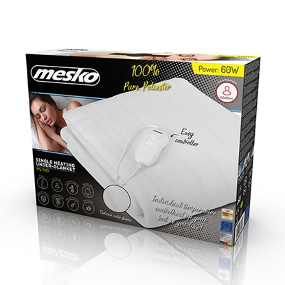 Picture of Mesko | Electirc heating under-blanket | MS 7419 | Number of heating levels 4 | Number of persons 1 | Washable | Remote control | Polyester | 60 W | White