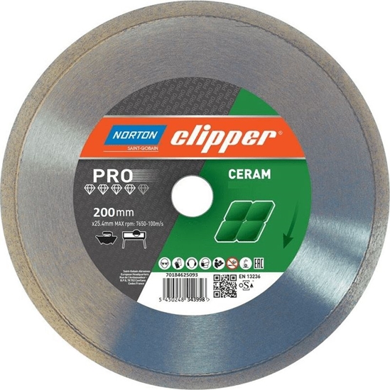 Изображение Norton Clipper CLIPPER tarcza diamentowa pełna PRO CERAMIC H10  200x25.4  (70184625093)