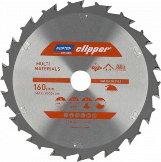 Изображение Norton Clipper NORTON PIŁA TARCZOWA 160mm x 20mm x 16z MULTI MATERIALS DEMOLITION (3,0/2,0) N70184608128