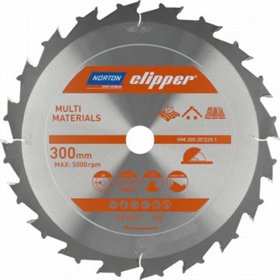 Изображение Norton Clipper NORTON PIŁA TARCZOWA 300mm x 30mm x 20z MULTI MATERIALS DEMOLITION (3,2/2,2) N70184608132