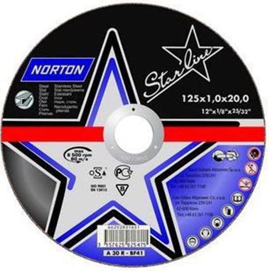 Изображение Norton Clipper Tarcza do ciecia Starline Metal A30P-BF41 125 x 22,23 x 2,5mm (66252837250)