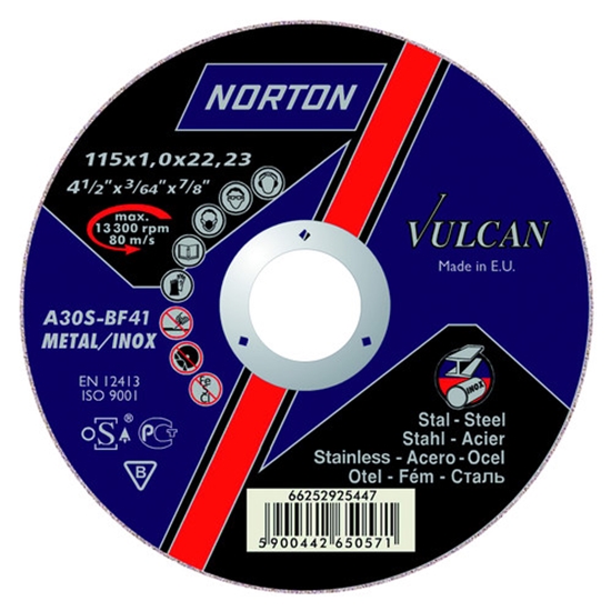 Picture of Norton Clipper Tarcza do szlifowania Vulcan Metal Inox A 30 S-BF27 230 x 22,23 x 6,4mm (66252925529)