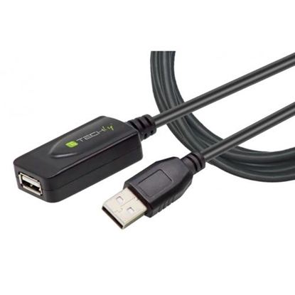 Изображение Kabel USB Techly USB-A - USB-A 20 m Czarny (IUSB-REP220TY3)