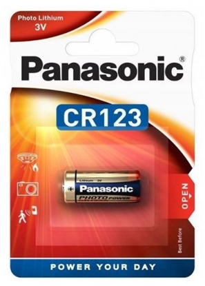 Picture of CR123 baterijas Panasonic 1400mAh litija iepakojumā 1 gb.