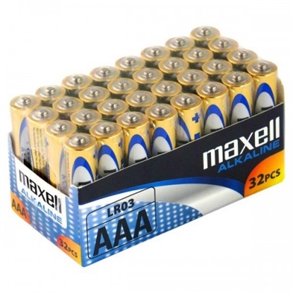 Attēls no BATAAA.ALK.MX32; LR03/AAA baterijas 1.5V Maxell Alkaline MN2400/E92 iepakojumā 32 gb.