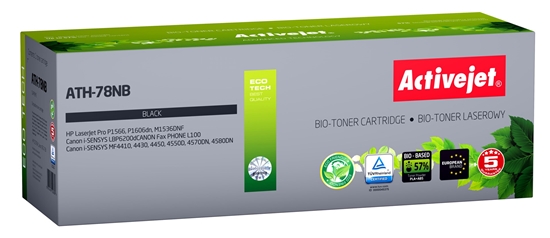 Picture of BIO Activejet ATH-78NB toner for HP, Canon printers, Replacement HP 78A CE278A, Canon CRG-728; Supreme; 2500 pages; black. ECO Toner.