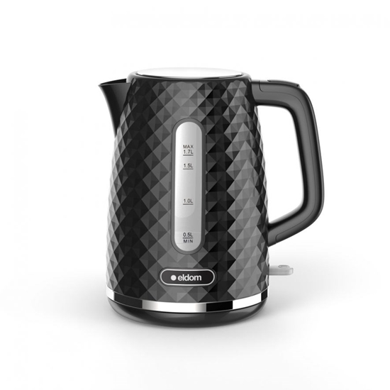 Изображение C280C ELDOM Kettle ELLI, capacity 1.7 l, power 2200 W, black, strix, black