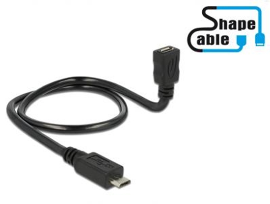 Picture of Cable USB 2.0 Micro-B male  USB 2.0 Micro-B female OTG ShapeCable 0.50 m