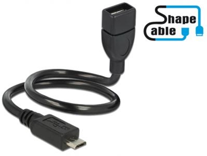 Изображение Cable USB 2.0 Micro-B male  USB 2.0 Type-A female OTG ShapeCable 0.35 m