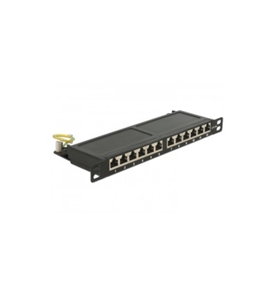 Attēls no Delock 10″ Patch Panel 12 Port Cat.6A 0.5 U black