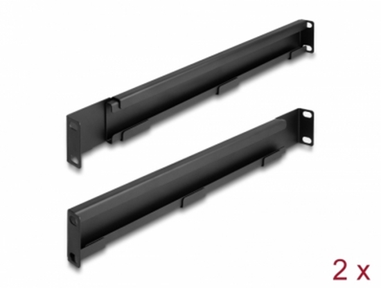 Picture of Delock 19″ Mounting bracket adjustable length 368 - 600 mm for network cabinet 1U 2 pieces