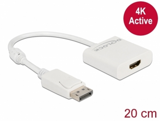 Изображение Delock Adapter DisplayPort 1.2 male to HDMI female 4K Active white