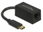 Picture of Delock Adapter SuperSpeed USB (USB 3.2 Gen 1) with USB Type-C™ male > Gigabit LAN 10/100/1000 Mbps compact black