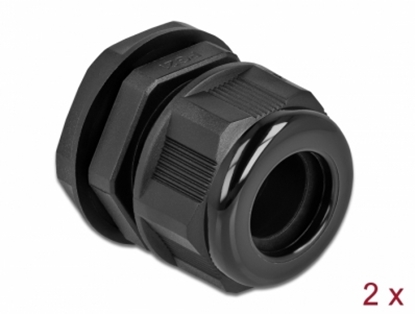 Attēls no Delock Cable Gland PG21 for round cable black 2 pieces