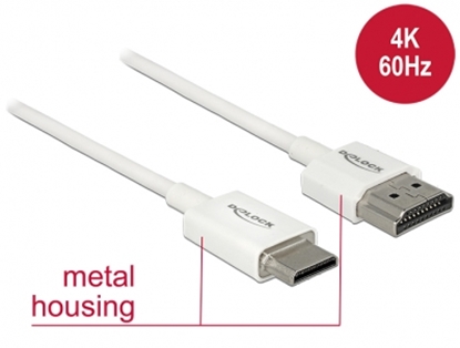 Attēls no Delock Cable High Speed HDMI with Ethernet - HDMI-A male > HDMI Mini-C male 3D 4K 1.5 m Slim High Quality