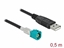 Изображение Delock Cable HSD Z male to USB 2.0 Type-A male 0.5 m