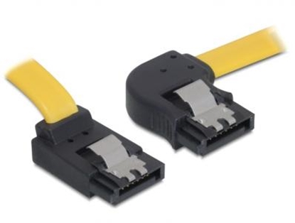 Attēls no Delock Cable SATA 30cm rightup  metal yellow