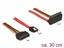 Attēls no Delock Cable SATA 6 Gb/s 7 pin receptacle + SATA 15 pin power plug > SATA 22 pin receptacle upwards angled metal 30 cm