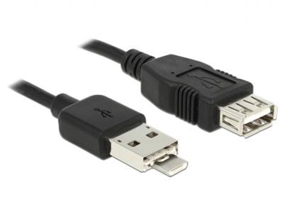 Изображение Delock Cable USB 2.0 type A + Micro-B combo male  USB 2.0 type A female OTG 1 m