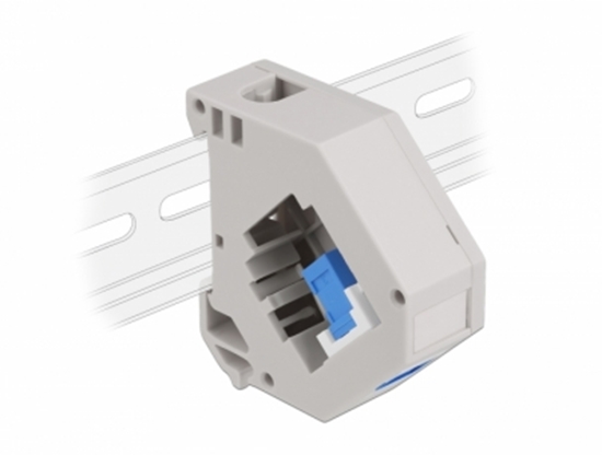 Picture of Delock DIN rail Adapter with Keystone SC Simplex female to SC Simplex female blue