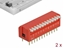 Picture of Delock DIP flip switch piano 12-digit 2.54 mm pitch THT vertical red 2 pieces