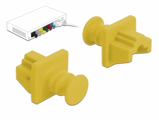 Picture of Delock Dust Cover for RJ45 jack 10 pieces yellow