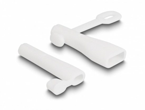 Picture of Delock Dust Cover for USB Type-A male and Apple Lightning™ male set 2 pieces white